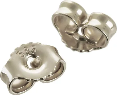 Produktbild von 1 Paar 585 14 Karat Weißgold Palladium 4,2mm Gegenstecker Butterfly Verschluss