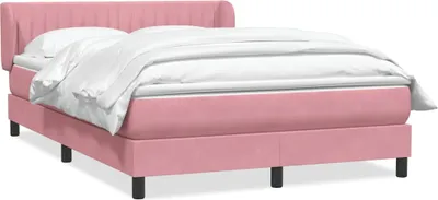 Obrázek produktu pro vidaXL Skříňová postel s matrací růžová 140x220 cm sametová