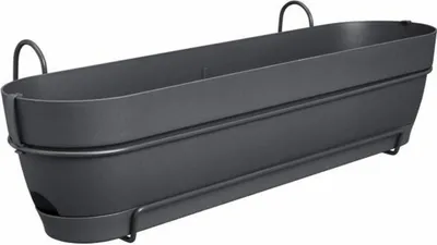 Produktbild von elho® Vibia campana Pflanzkasten Anthrazit 70 cm mit Halter allin1 - Kunststoff
