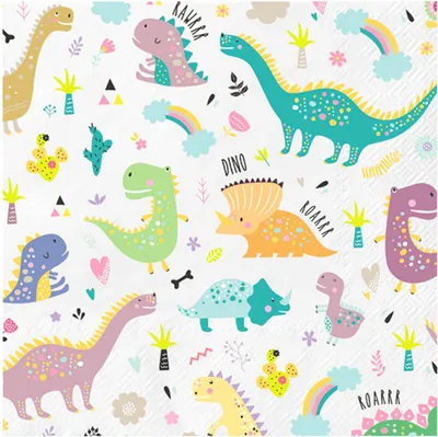 Obrázok produktu pre Dinosaurie obrúsky 33x33cm, 10 ks.