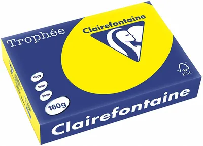 Produktbild von Clairefontaine Trophee Papier 1029C Kanariengelb 160g/m² DIN-A4 - 250 Blatt