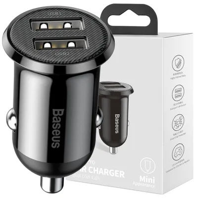 Zdjęcie produktu dla Baseus Grain Pro Ładowarka Samochodowa 2X Usb 4,8 A Czarny (Ccallp-01)