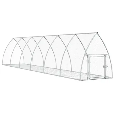 Obrázek produktu pro vidaXL Klec pro králíky Stříbrná 105x600x120 cm Pozinkovaná ocel
