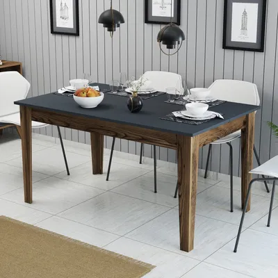 Produktbild von Skye Decor, Milan 513 - Walnut, Anthracite, Esstische, Nussbaum, 145 x 75 x 88 cm
