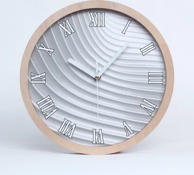 Produktbild von Holzuhr 20fi cm wanduhr - weiße Spitzen - abstrakte Linien