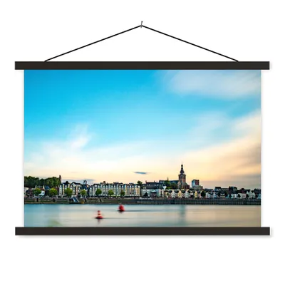 Produktbild von MuchoWow® Textilposter Waal - Nijmegen - Niederlande 60x40 cm mit schwarzem Rahmen - Hölzernes