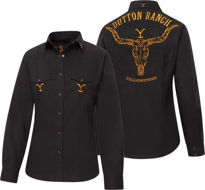 Produktbild von Stars & Stripes Damen Westernbluse YELLOWSTONE »Protect the Family« Schwarz