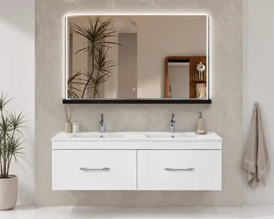 ORIGEN BATH FLORENCIA Badmöbel mit Doppelwaschbecken 120x45 cm, Weiß