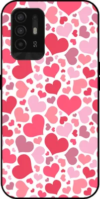 Productafbeelding van Smartphonica Telefoonhoesje, geschikt voor:Oppo A94 5G, met hartjesprint - Hartjesdesign TPU achterkant hoesje - KinderenHoesje met hartjesdesign