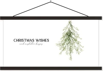 Produktbild von MuchoWow® Textilposter Weihnachten - Dekorationen - Weihnachtsbaum 60x30 cm mit schwarzem Rahmen - Textilien