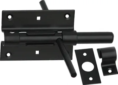 Produktbild von Bolzenriegel Türriegel Torriegel Schlossriegel 100 /16 beidseitig Schwarz Pulver