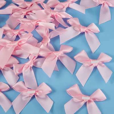 24 selbstklebende Satinschleifen, 5 cm, rosa