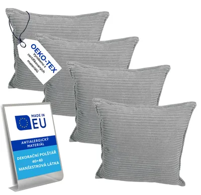 Produktbild von Pillows24 – 4x Dekokissen 40x40 aus Cord | Weiches Zierkissen & Sofa Kissen | Deko Kissen 40x40 für Palettenkissen in Wohnzimmer & Balkon | Sofakissen EU | Rosa