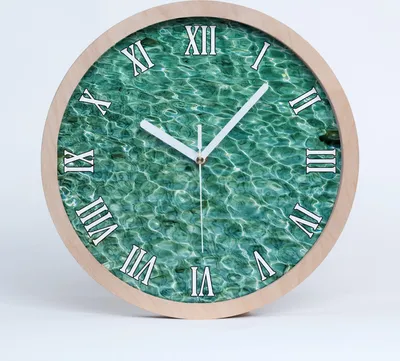 Produktbild von Holzuhr 25fi cm wanduhr - weiße Spitzen - klares Wasser