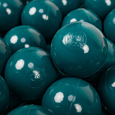 Image de KiddyMoon 100 balles/7cm balles de jeu pour le bain de bébé balles ordinaires en plastique fabriquées en UE, couleur turquoise foncé