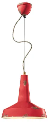 Produktbild von Ferroluce Vague-Vintage Hängeleuchte aus Keramik Ø 35cm Dunkelrot Rund