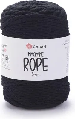 Produktbild von Yarn Art Macrame Rope 5 mm 85 m 750 Black Schnur