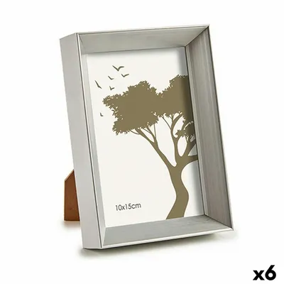 Image de Cadre photo 12,5 x 17,3 x 3,5 cm argenté plastique verre (6 pièces)
