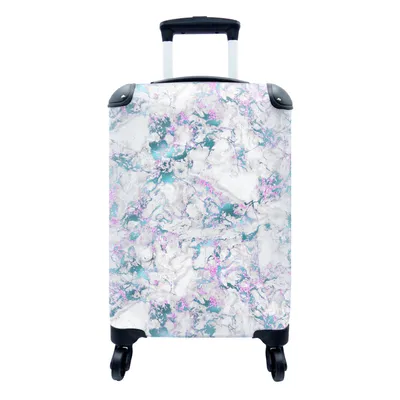 Produktbild von MuchoWow® Koffer Handgepäck Trolley Rollkoffer Kleine Reisekoffer mit 4 Rollen - Regenbogen - Marmor - Muster - Cabin Size < 55x40x23 cm & 55x40x20 cm - Fotokoffer - Kabinenkoffer - Boardgepäck - Reise-Box - Reisekoffer - Reisegepäck - Koffer mit Bild - Trolley für Kinder
