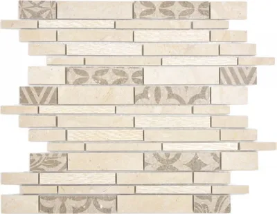 Produktbild von Mosani MOS180-A0127B_f, Mosaik, Keramik, Beige, Drinnen, Rechteck, 270 mm