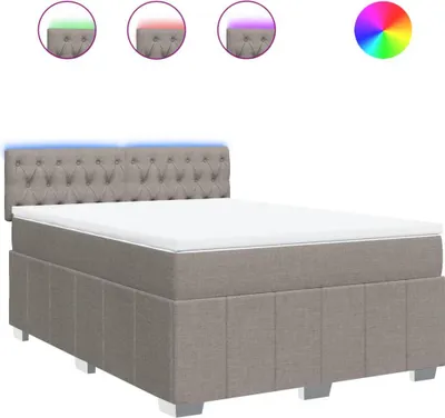 Produktbild von vidaXL Boxspringbett mit Matratze Taupe 140x190 cm Stoff