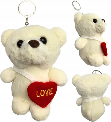 Obrázok produktu pre Valentínsky plyšový medvedík srdce mäkká hračka prívesok na kľúče pre ňu 10 cm