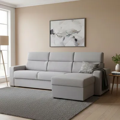 Immagine prodotto di Celleno - Divano Letto con Penisola, 280x160 cm Grigio, Sfoderabile Italy