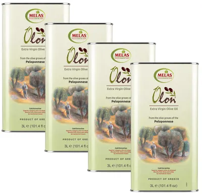 Produktbild von OLON Extra Virgin Olivenöl 4 x 3 Liter - aus Griechenland, kaltgepresst, ausgezeichnetes, ausgewogenes Aroma,