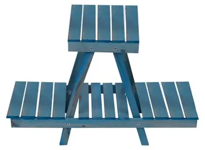 Image de Jardinière Pot de fleurs en bois bleu L 70 cm