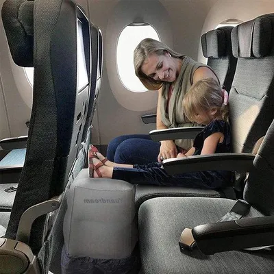 Immagine prodotto di Poggiapiedi con sospensioni pneumatiche da viaggio - aereo, auto, treno, autobus, ufficio, casa