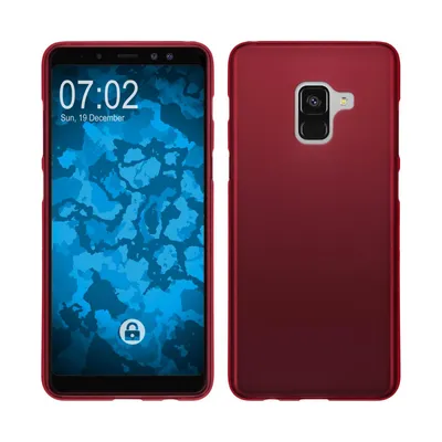 Produktbild von PhoneNatic Case kompatibel mit Samsung Galaxy A8 Plus (2018) - rot Silikon Hülle matt Cover