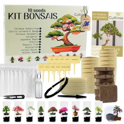 Productafbeelding van Omgoods - Bonsai Kit - Complete Grow Set met 10 Bonsai Bomen voor Plantenliefhebbers