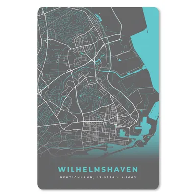 Produktbild von MuchoWow® Mauspad Mousepad Blau - Deutschland - Karte - Stadtplan - Wilhelmshaven 40x60 cm - Mousepads - Maus Mat - Pad - Mausunterlage - Schreibtisch Accesoire