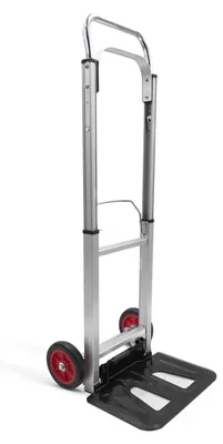 Image de Chariot pliable - Chariot de transport en aluminium avec grandes roues - Capacité de charge jusqu'à 90 kg - Conception pliable avec poignée ergonomique - Convient pour les déménagements, les ateliers, les marchés et les jardins [10947]