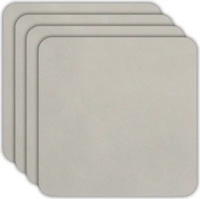 Imagen del producto de ASA Selection: Juego de 4 posavasos de cuero suave, color piedra caliza, 10 x 10 cm