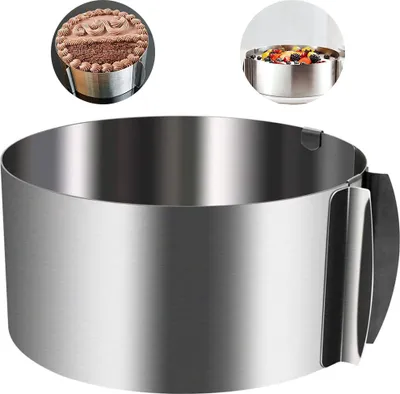 Produktbild von Tortenring mit verstellbarem Durchmesser von 16 bis 30 cm, Rostfreier Edelstahl, Silber