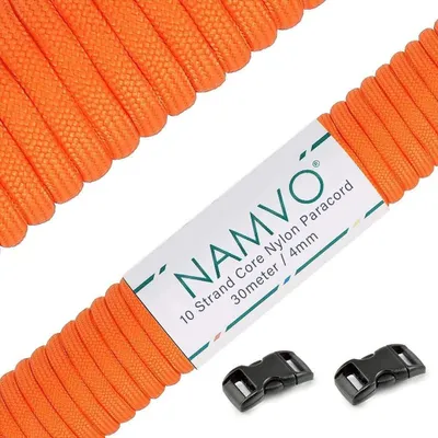 Obrázek produktu pro Paracord – Lano pro outdoorové použití – Silné a odolné – Oranžové – Vhodné pro kempování a přežití – 30 metrů – Vhodné pro venkovní použití