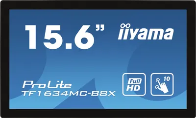 Produktbild von iiyama ProLite TF1634MC-B8X, 39,6 cm (15.6"), 1920 x 1080 Pixel, Full HD, LED, 25 ms, Schwarz