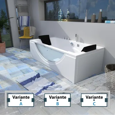 Produktbild von Whirlpool Pool Badewanne Wanne W81H-B-SC 180x90cm aktive Schlauch-Reinigung