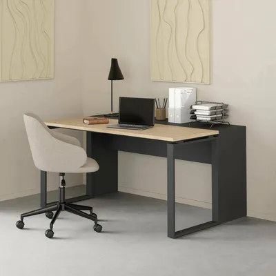 Immagine prodotto di Timothee - Scrivania, 150x100x76h cm Marrone Rovere, Materiale Piano in Legno Nobilitato