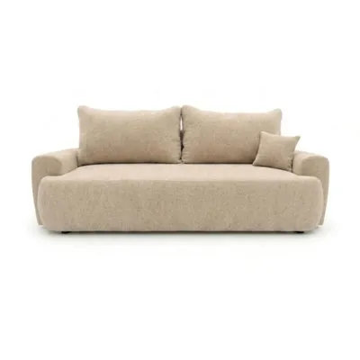 Produktbild von Schlafsofa ODEA 3-Sitzer mit Bettkasten, Sofa Couch mit Schlaffunktion, DL-Funktion, Design Sofa, Easy Clean, Couch für Wohnzimmer Beige