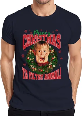 Produktbild von Merry Christmas Ya Filthy Animal Kevin McCallister - Home Alone Weihnachten Xmas Herren T-Shirt, Navy, M