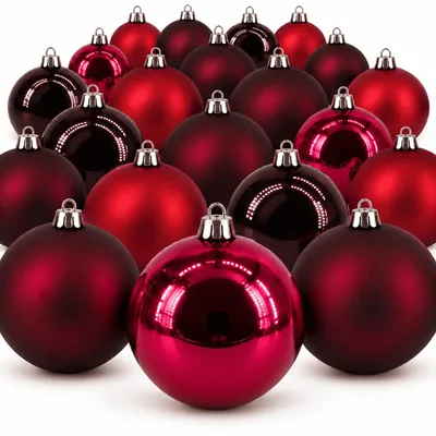 Produktbild von Weihnachtskugeln Outdoor 24er Set Ø10cm Christbaumkugeln Bordeaux Rot Wetterfest