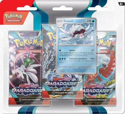 Produktbild von Pokemon Karmesin & Purpur - Paradoxrift 3er-Pack Blister Kolowal