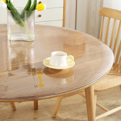 Productafbeelding van Transparante tafelkleed, rond, 70 cm. Waterdicht en gemakkelijk schoon te maken