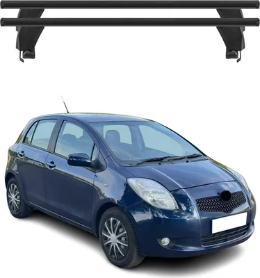 Image de Menabo Barres de toit Transversales pour Toyota Yaris 2005-2011 Noir ABE 2x