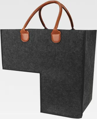 Produktbild von Treppenkorb aus Filz, 42 x 40 x 25 cm, Aufbewahrungskorb für Treppen, Treppenkörbe in L-Form mit Griff, Organizer für Treppen in L-Form für Spielzeug, Schuhe, Kleidung