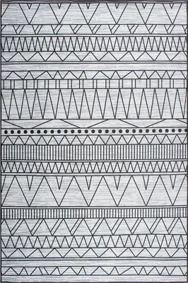 Zdjęcie produktu dla BELIANI Dywan szary 140 x 200 cm prostokątny wzór geometryczny