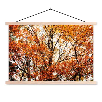 Produktbild von MuchoWow® Textilposter Wald - Herbst - Jahreszeiten 60x40 cm mit holzfarbenen Rahmen - Bilder