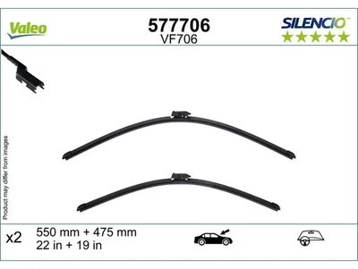 Zdjęcie produktu dla Zestaw piór wycieraczek SILENCIO FLAT BLADE SET